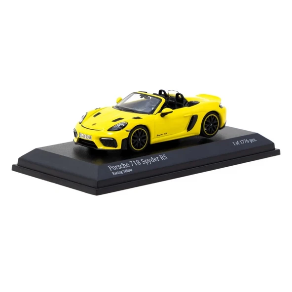 WorNessiWorld x NessiWorldchamps 1/64 Porsche 718 Spyder RS Racing Yellow ürün görseli