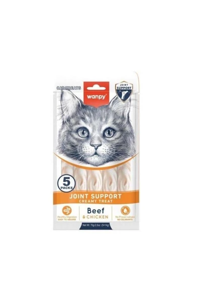 Wanpy Bone Support Sığır Eti ve Tavulu Krema Kedi Ödülü 5x14 Gr ürün görseli