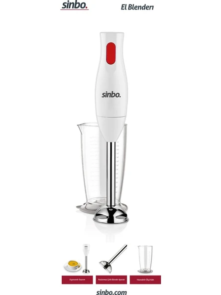 SİNBO SHB-3102 El Blenderi - Beyaz