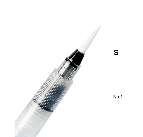 Fırça uçlu, brush pen, sulu boya, su ve mürekkep hazneli, boyama kalem-S beden ürün görseli