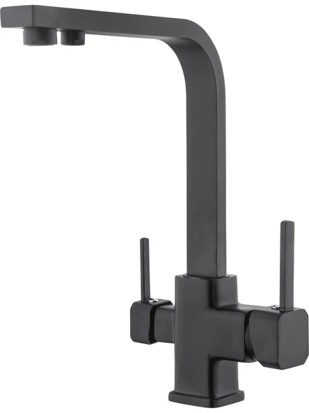 Arıtmalı Lüx Kare Mutfak Eviye Bataryası-Siyah ürün görseli