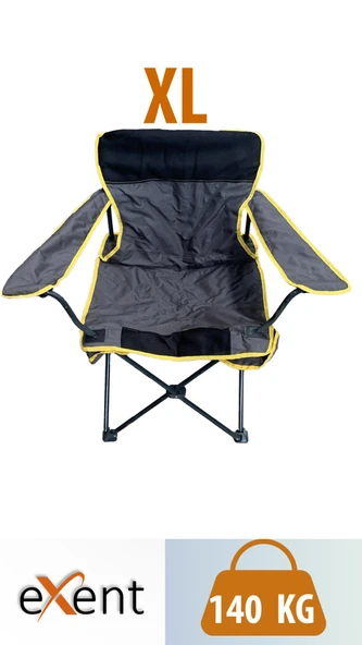 Exent XL Kamp Sandalyesi, 140 kg taşıma kapasitesi, Lüx Kamp sandalyesi, Büyük beden kamp sandalyesi ürün görseli 1