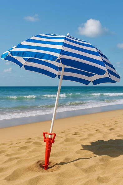 2 Adet Şemsiye Kazığı, Plaj Şemsiye Kazığı, Şemsiye Sabitleme Aparatı, Plastik sabitleme aparatı - 2