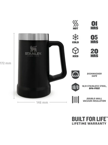 Stanley Adventure Vakumlu Kulplu Siyah 0.70 lt Termos Bardak - 2