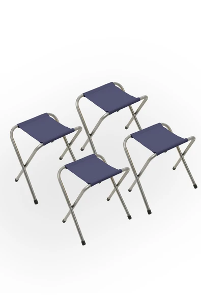 Exent 4 Adet Lacivert Tabure Katlanır Balıkçı taburesi, kamp taburesi, piknik taburesi, Kamp Sandalyesi ürün görseli