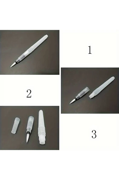 Fırça Uçlu, Brush Pen, Suluboya Fırçaları, Su Ve Mürekkep Hazneli Fırça Kalem-s Beden - Resim 5