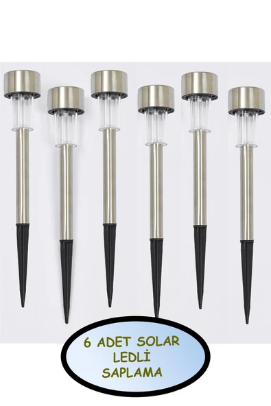 6 Adet Güneş Enerjili Aydınlatma Solar Lamba Bahçe Aydınlatması