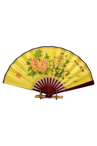 Çin Bambu Keten Kumaş Yelpaze Orta Çanta Boy No.8 - Resim 4