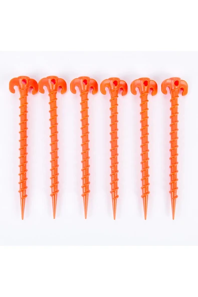 İntercamp 6' li 24 cm Çadır Kazığı, Çakma Kazığı, Çadır Sabitleme Kazığı, Kancalı Kazık, Plastik - Resim 4