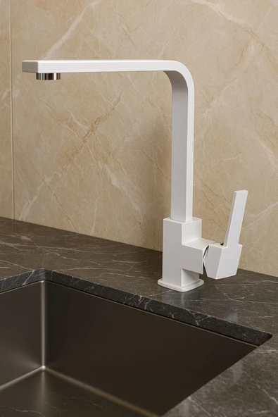 BEYAZ KARE MUTFAK EVİYE BATARYASI - Resim 3