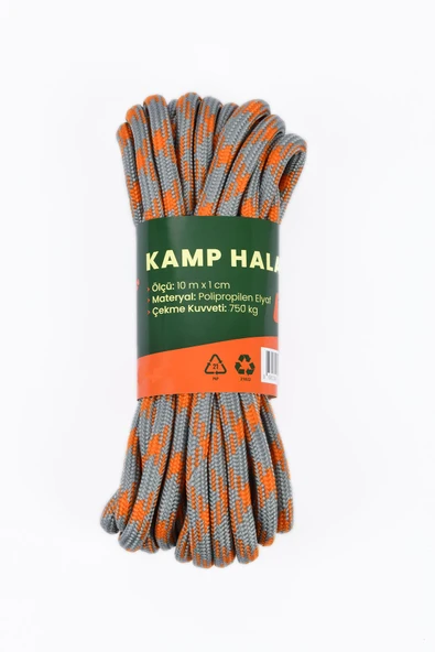 İntercamp Kamp Halatı, Germe Halatı, Kamp ipi, Çadır Halatı, Halat, Uzunluk 10 mt. Çap: 10 mm