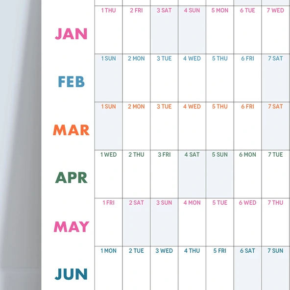 2025-2026 Akademik Yıl Takvimi | Eylül Başlangıçlı Yıllık Planlayıcı Duvar Takvimi | Renkli Takvim | Okul ve Ofis için B - 4