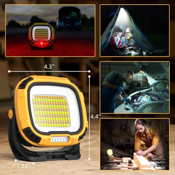 Şarj Edilebilir Çalışma Lambası - Wison - Çok Fonksiyonlu - Mıknatıs & Kancalı - Resim 4