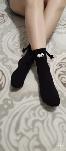 Siyah Halay Çeken Çorap Arkadaş Çorabı ürün görseli