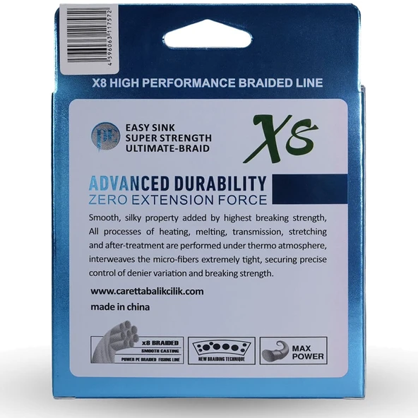 Caretta Seiko 8x 300m Açık Yeşil Örgü Misina  0,16mm - 7.7kg - Resim 2
