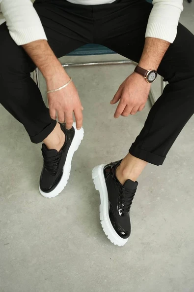 BİÇOMİ KB-X201 Kuback Siyah Rugan Paraşüt Günlük Erkek Ayakkabı - Resim 4