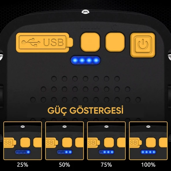 Şarj Edilebilir Çalışma Lambası - Wison - Çok Fonksiyonlu - Mıknatıs & Kancalı - Resim 3