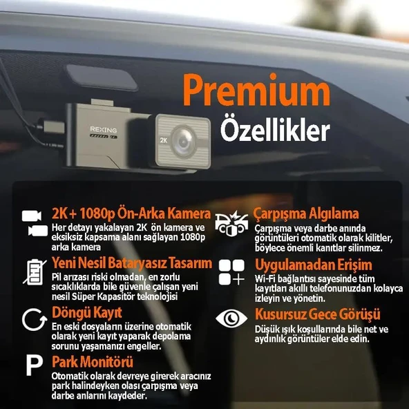 REXING C2 2K WIFI 32GB SD KART - 4