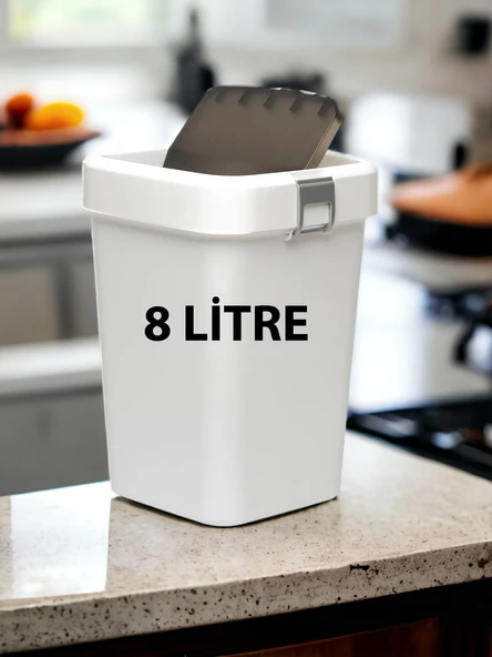 Motek COB-410 Comfort Dustbin 8 Litre Çöp Kutusu Kovası Beyaz ürün görseli