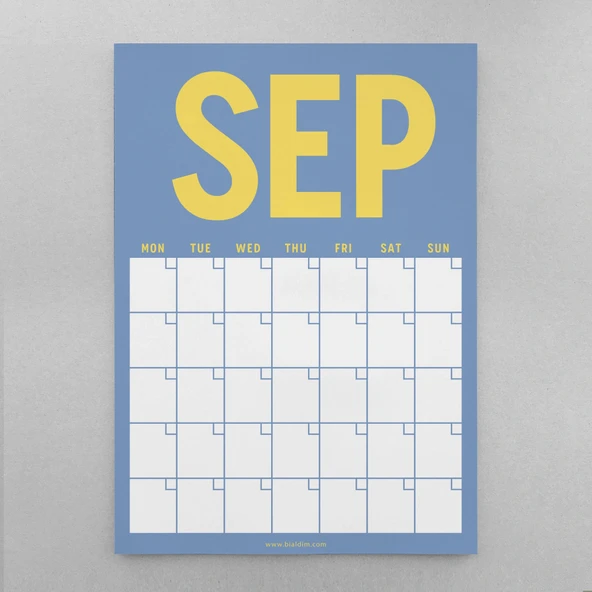 Zamansız Aylık Planlayıcı Dev Takvim, Sürekli Takvim, 12 Ay Tarihsiz Takvim, 33 x 48 cm, A4, Pastel Parlak Retro Renkler - Resim 9