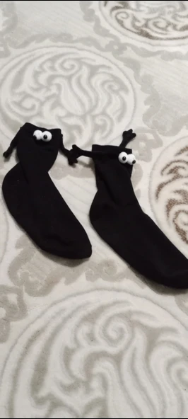 Siyah Halay Çeken Çorap Arkadaş Çorabı - Resim 3