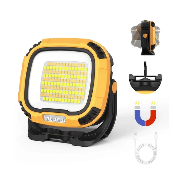 Şarj Edilebilir Çalışma Lambası - Wison - Çok Fonksiyonlu - Mıknatıs & Kancalı ürün görseli