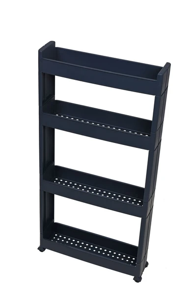 Technow Motek SR-04 Tekerlekli Plastik,Mutfak,Banyo Rafı 4 Katlı Organizer  Antrasit - Resim 2