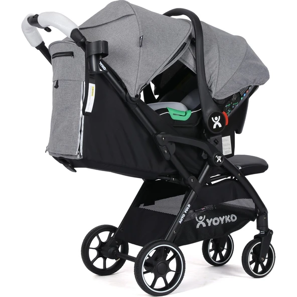Wow Kabin Boy Tek Elle Kolay Katlanır Travel Bebek Arabası Autofold Grey Black - Resim 5