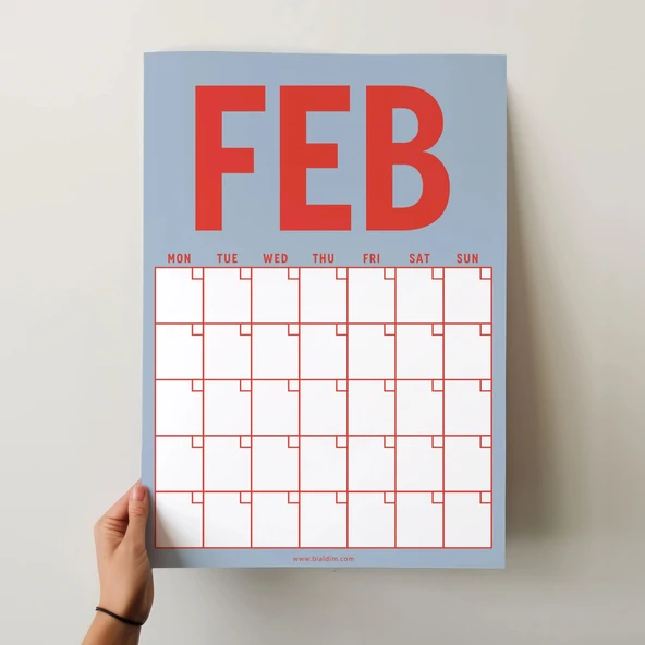 Zamansız Aylık Planlayıcı Dev Takvim, Sürekli Takvim, 12 Ay Tarihsiz Takvim, 33 x 48 cm, A4, Pastel Parlak Retro Renkler - Resim 2