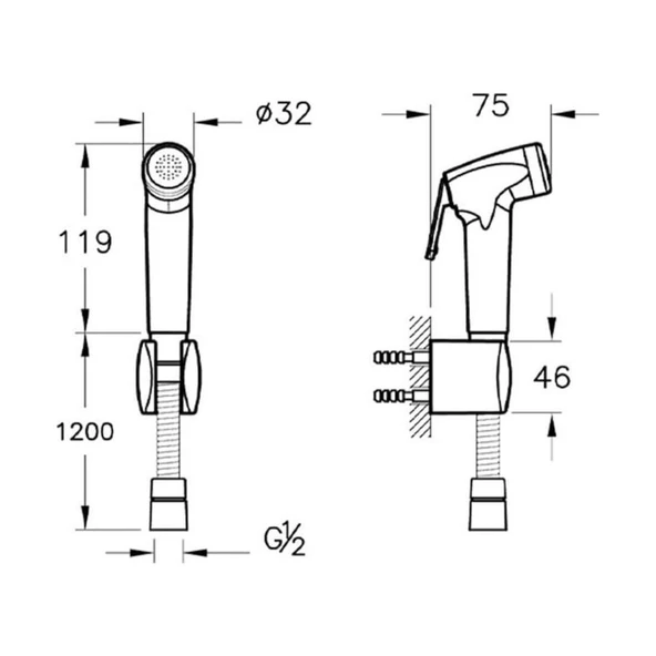 Vitra Taharet Duşu Krom A45705 - 5