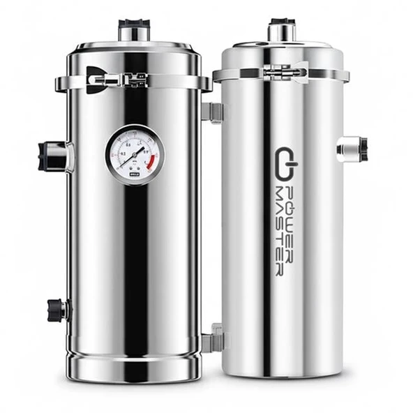 PowerMaster PM-28652 Ana Hat Su Arıtma Sistemi 3.000 L/Saat Paslanmaz Çelik Gövdeli Yıkanabilir UF-PVDF Filtreli