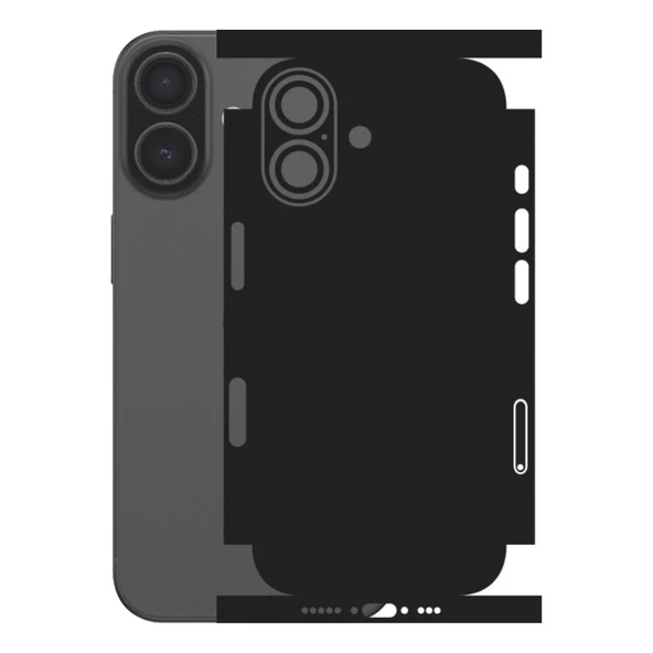 Iphone 17 5G ile Uyumlu Arka Kaplama 360 Mat Siyah