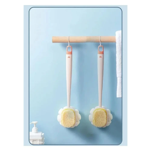 Mucit Home 2'si 1 Arada Kıl Ve Lif Kabağı iİe Duş Vücut Fırçası Uzun Saplı Sırt Fırçası-1 ADET - Resim 4