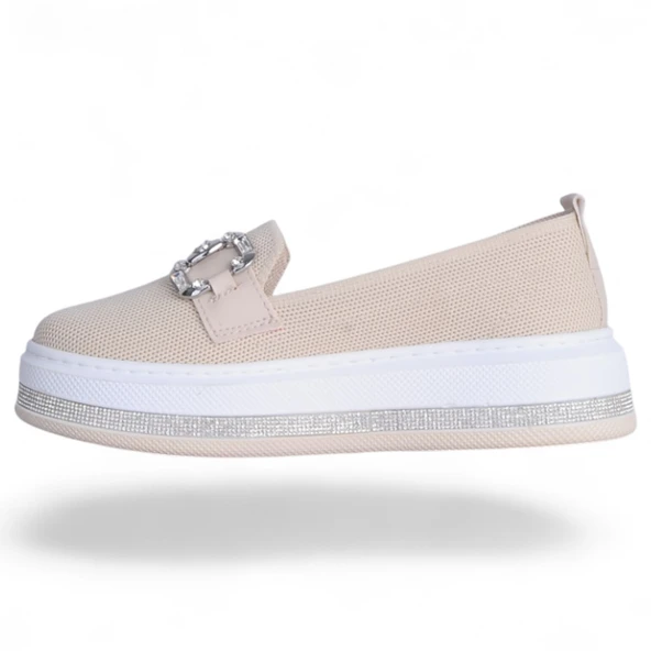 Abboud 2157 Krem Kadın Babet Ayakkabı - Resim 3