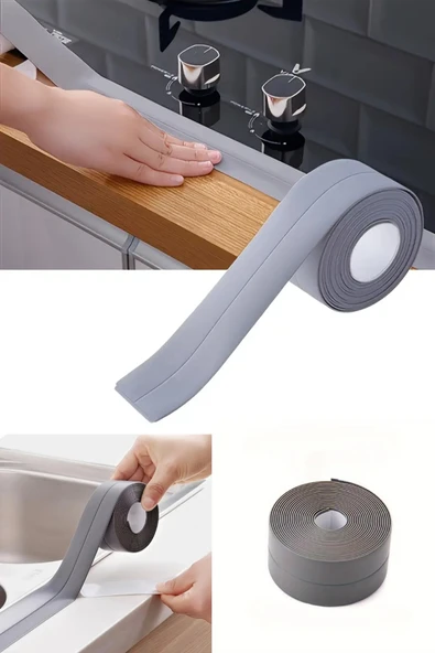 NACTUMU 1 Adet Beyaz Mutfak & Banyo için Su Geçirmez Yapışkan Bant