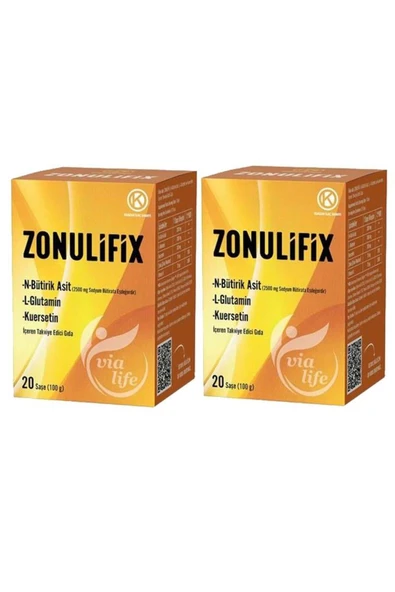 Zonulifix N-bütirik Asit, L-glutamin, Kuersetin 20 Şase - 2'li