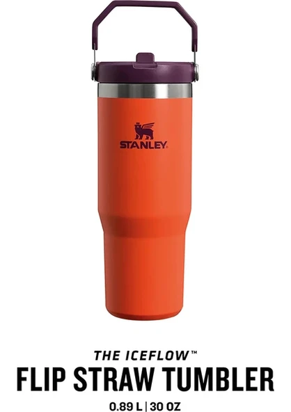 Stanley The Iceflow Flip Straw 0.89 lt Pipetli Termos Bardak Turuncu - 2