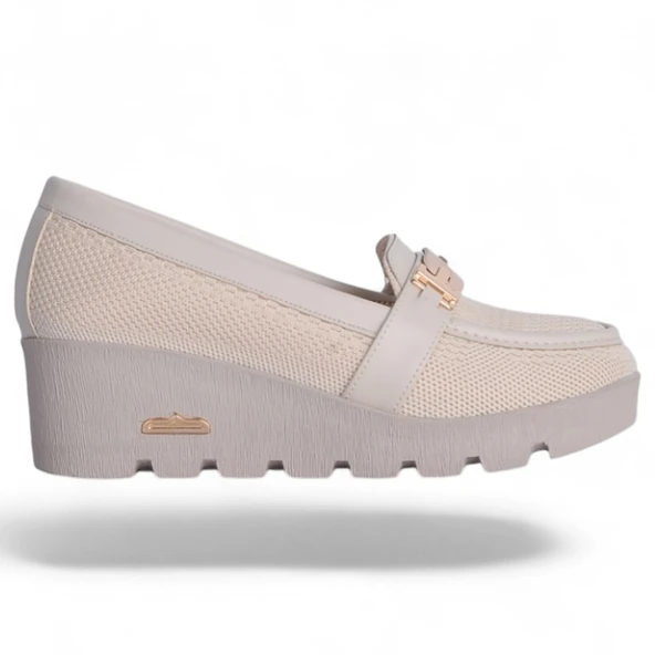 Esracan 2155 Krem Kadın Babet Ayakkabı - Resim 2