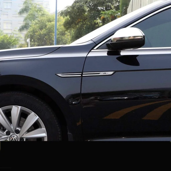 Volkswagen Passat R-Line 4parça Siyah Çamurluk Arması Venti -Metal ve Nikelaj Kaplamalı A+ Ürün - Resim 2