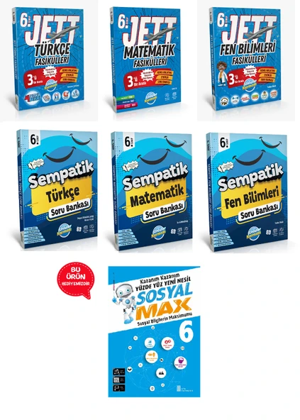 6.Sınıf Maarif Model Türkçe-Matematik-Fen Bilimleri Jett Konu Anlatımlı + Sempatik SB Seti 2025-2026 ürün görseli 1
