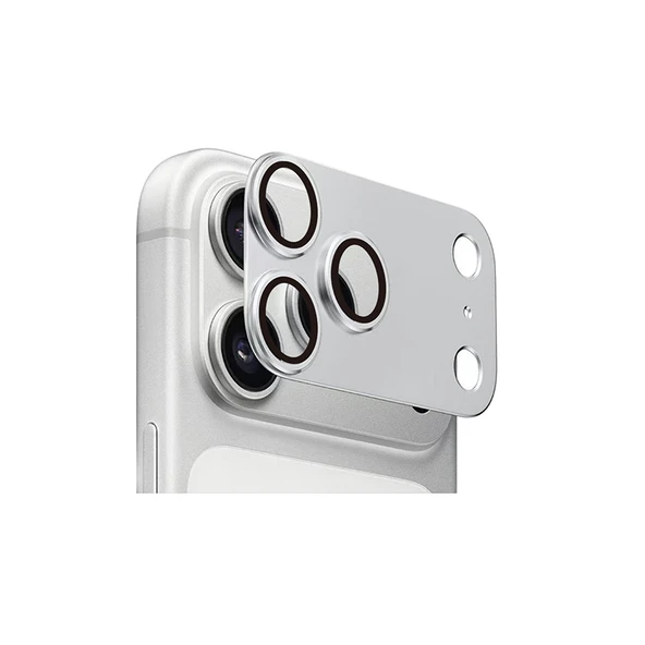 iPhone 17 Pro Max Uyumlu CL-20 Kamera Lens Koruyucu Titanyum Kaplama Tam Koruma - Resim 5
