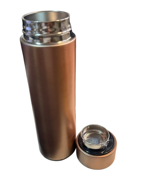 Smart demleme filtreli çay kahve termosu - sıcak soğuk su termosu (bronz) 500 ml. - 2