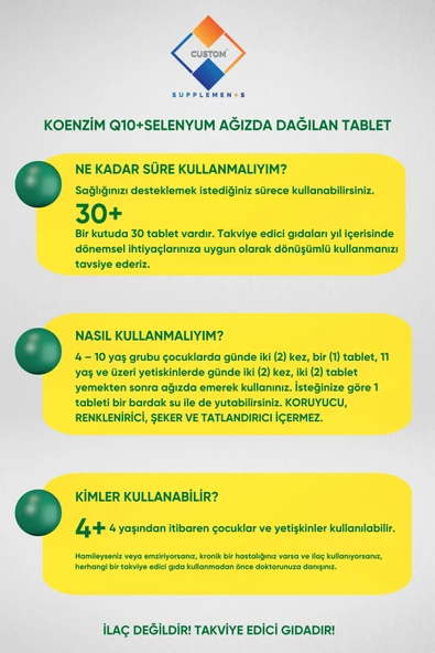 ® Koenzim Q10 + Selenyum Ağızda Dağılan Tablet (30 Tablet) - 5