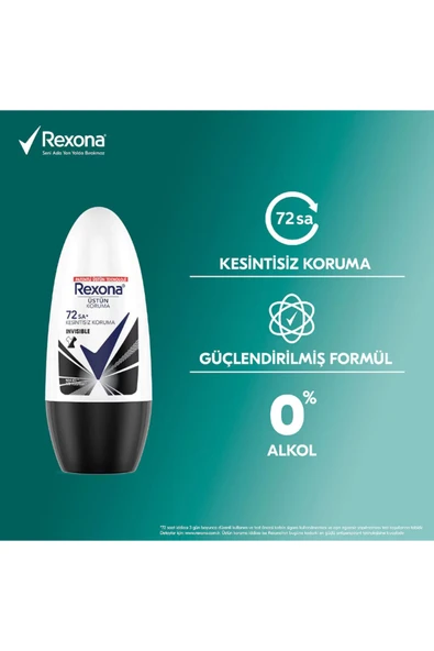 Rexona Invisible Black White Kadın Roll-On 50 ml - Resim 2