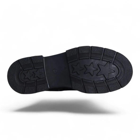 Scarletta M-457 Siyah Cilt Kışlık Kadın Bot Ayakkabı - Resim 4