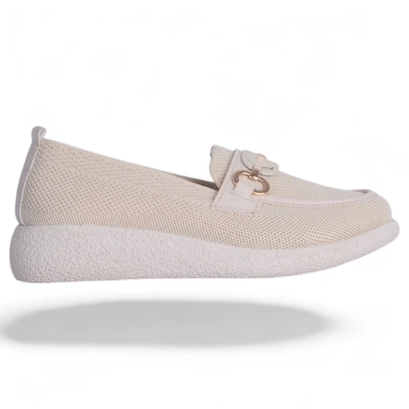 Abboud 2154 Krem Kadın Babet Ayakkabı - 2