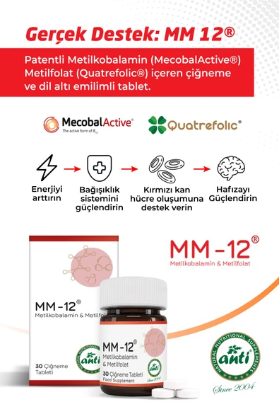 Mm-12® B12Vitamini ve Metil folat Çiğneme Tableti - 2