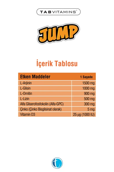 JUMP 30 Saşe L-Arjinin, L-Ornitin, L-Lizin, Alfa GPC - 3