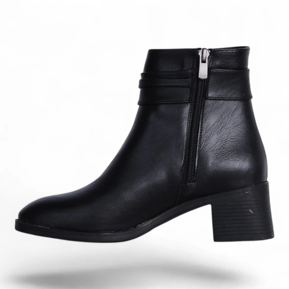 Scarletta M-460 Siyah Cilt Kışlık Kadın Bot Ayakkabı - 3