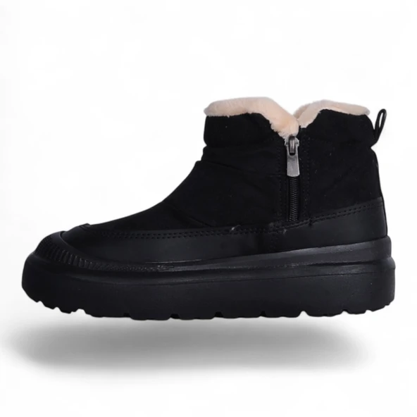 Twincers 2028 Siyah Kadın Kışlık Düz Bot Ayakkabı - 3